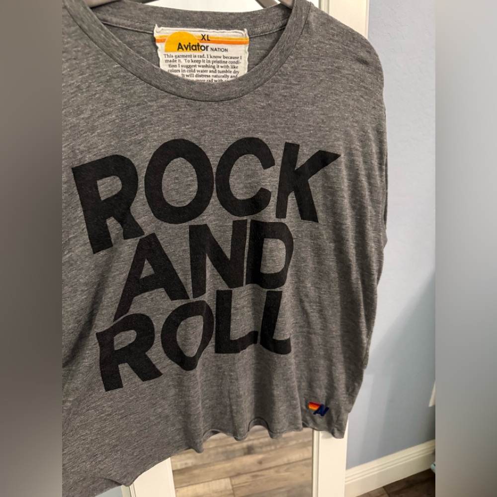 Aviator Nation Gray Rock and Roll Tee